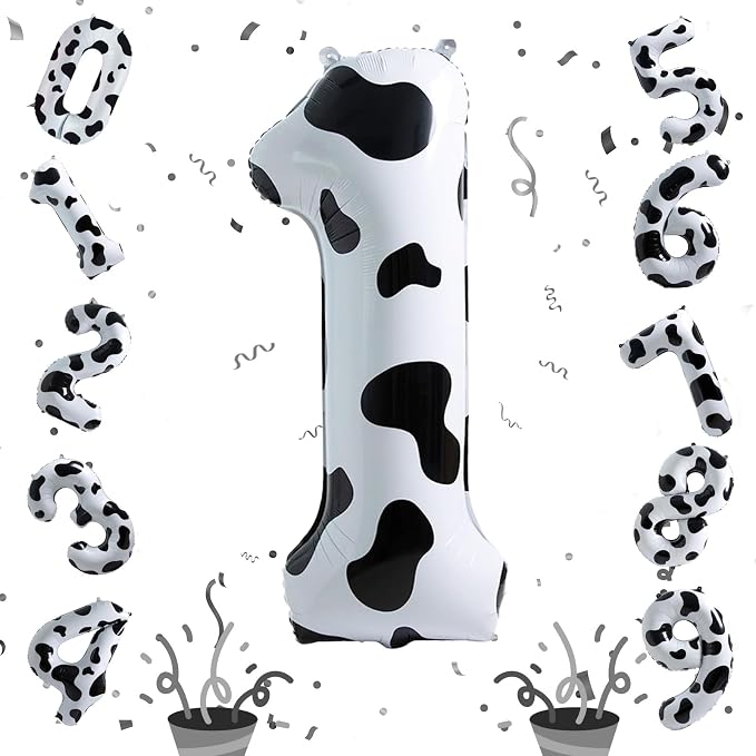 Isndare Cow Print Number 1 Balloon, 40 Inch, Self Sealing, Birthday Decoration - Image 8