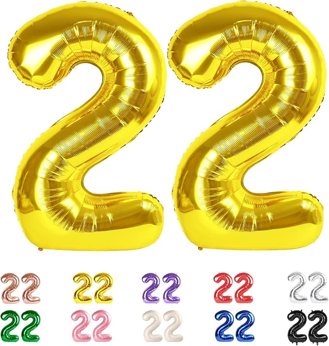 22 Balloon Numbers 40Inch for 12 22th Year Old Birthday Decorations, Inflation by Mluchee