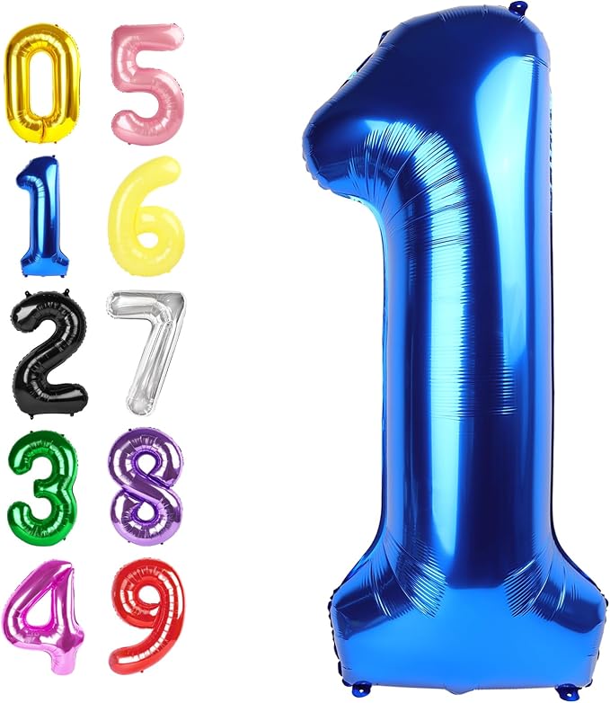 Number 0 Balloons 40 Inch Blue Birthday Balloons by Argthjy