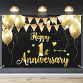 HAMIGAR 6x4ft Happy 1st Anniversary Banner Backdrop by HAMIGAR