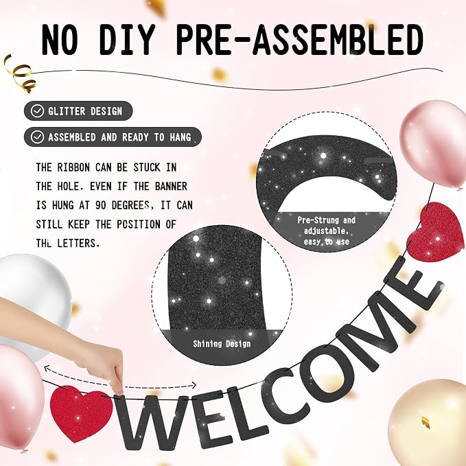 Pre-Strung Glitter Welcome to the Team Banner Welcome Banner Welcome Decorations - Image 2
