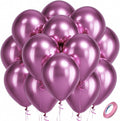 Bezente Metallic Hot Pink Latex Party Balloons 100 Pack 12 inch | Chrome Dark by Bezente