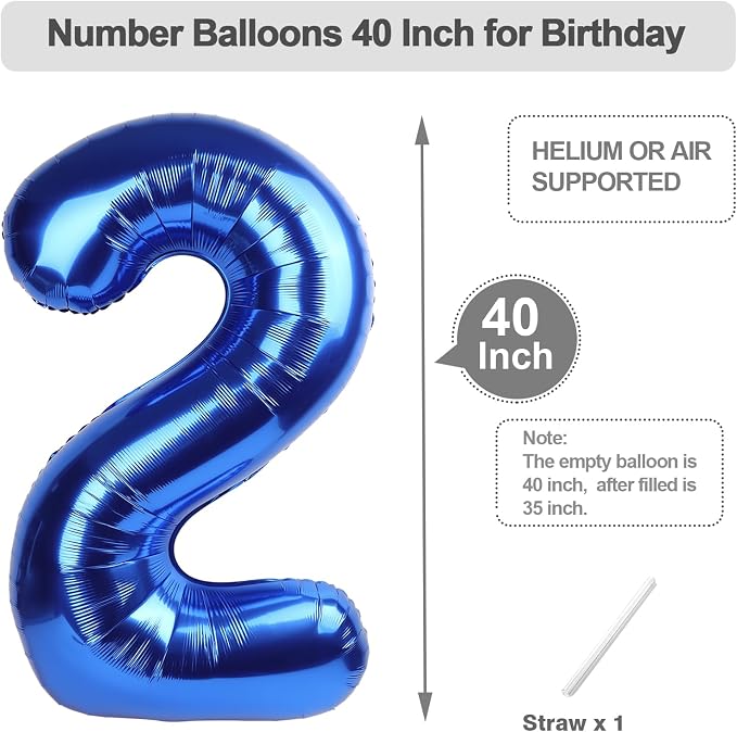 Numbers 10 Balloon 40Inch Blue Balloons - Image 5