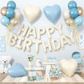 29PC Blue Heart Happy Birthday Balloon Banner, 16Inch 3D Aluminum Letter Banner by Paready