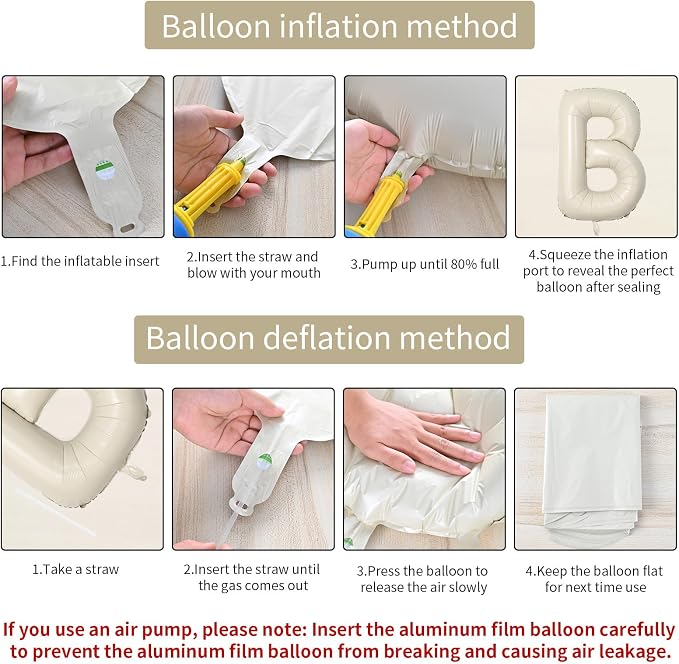Biapian 40 Inch Giant Cream Foil Balloon - Image 7