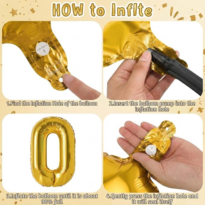 Gold Number 20 Balloon 40 Inch, Shiny Foil Decor - Image 5