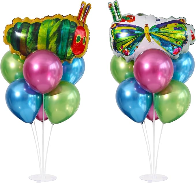 2 Sets Green Caterpillar Balloon Stands by ZyloonDecoration