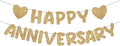 Fulmoon Happy Anniversary Banner Glitter Happy Anniversary Decorations Wedding by Fulmoon