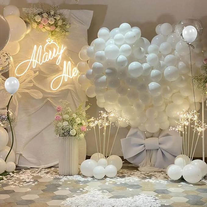 White Balloons 110Pcs, 5 Inch Small White Latex Party Balloons, Mini Thick - Image 4
