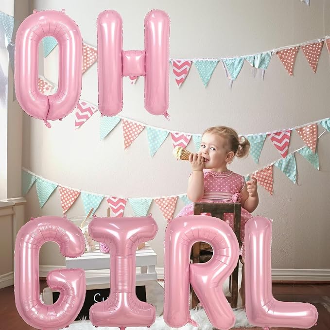Pink Letter Balloon E, 40 Inch Big Pastel Pink Foil Helium Alphabet E Letter - Image 4
