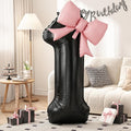 40 Inch Black Number 1 with Pink Bow Balloon, Giant Self Inflating Black Foil by KYGNE