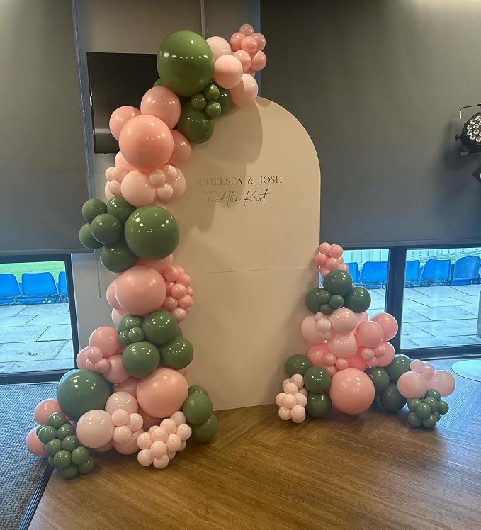 Pink and Green Balloons Garland Arch Kit 154Pcs - Image 4