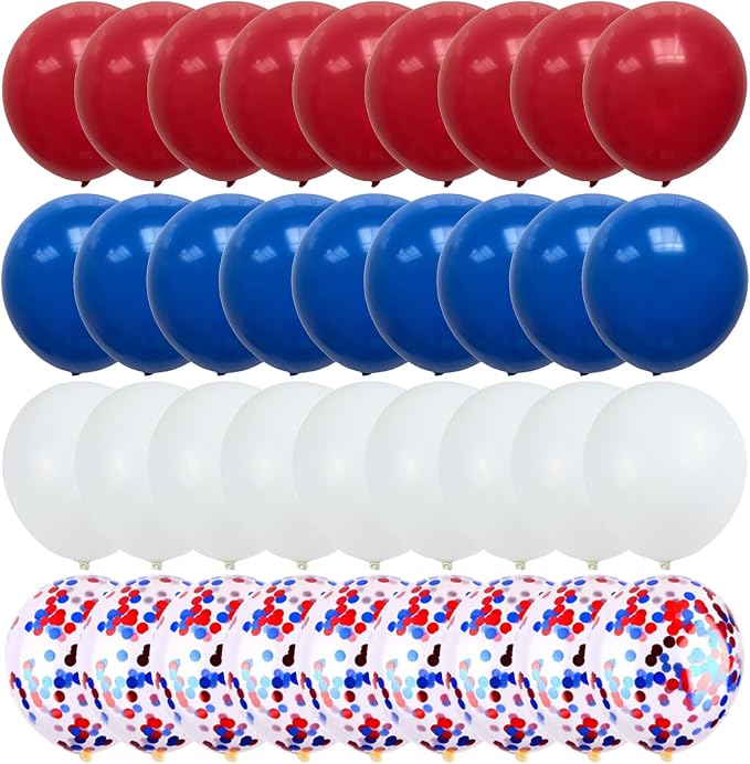75pcs Red White and Blue Latex Balloons by DECGOL