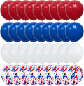 75pcs Red White and Blue Latex Balloons by DECGOL