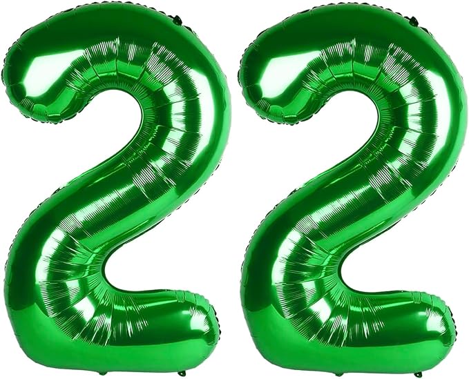 40 Inch Big Green Number 22 Balloon Birthday Decoration, Number 22 Helium by Upgesy