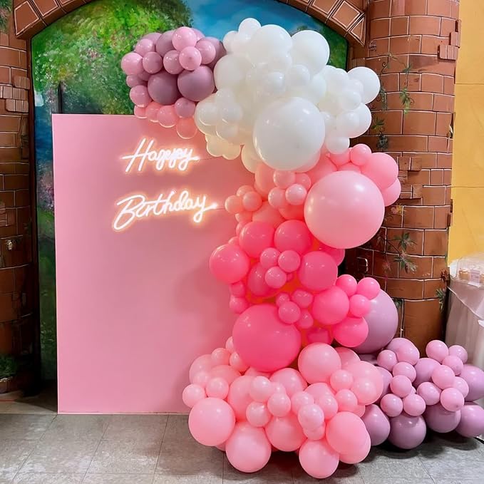 Pink and White Balloons, Baby Pink Latex Balloon - Image 9