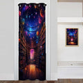 Bookshelf Door Curtain, Colorful Fantasy Bookcase Library Shelves Room Divider by Unknown