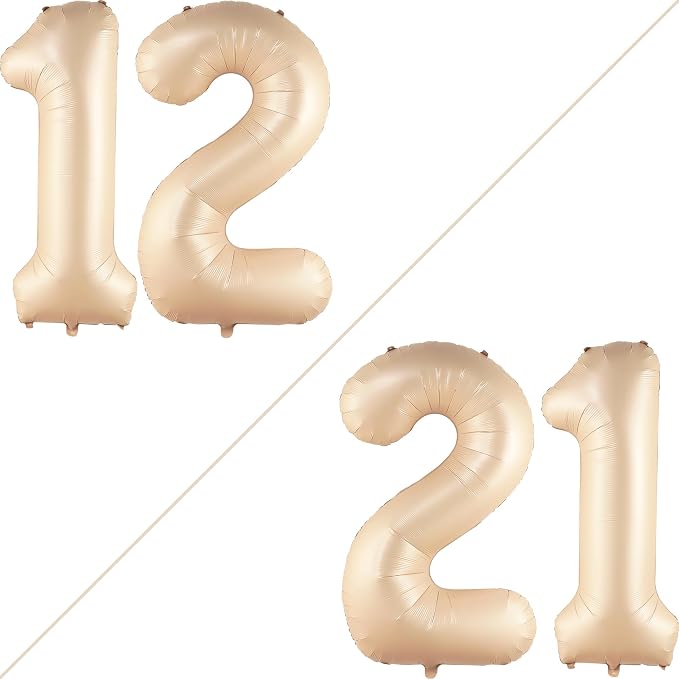 KatchOn Caramel 12 Balloon Number 40 Inch | Caramel Number 12 Balloon - Image 2