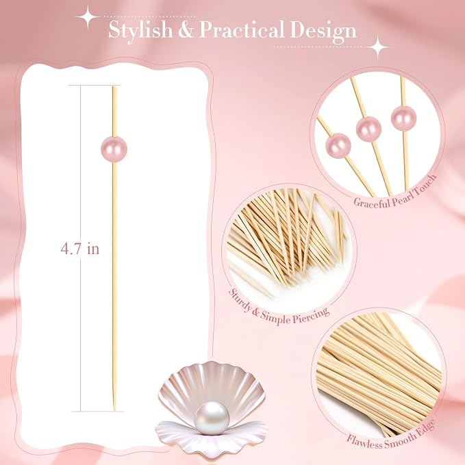 200PCS Cocktail Picks, Wooden Charcuterie Sticks, - Image 2
