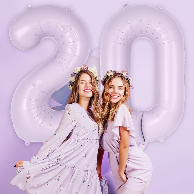Light Purple Number 2 Balloon, 40 Inch Big Large Foil Helium Number Balloons - Image 5