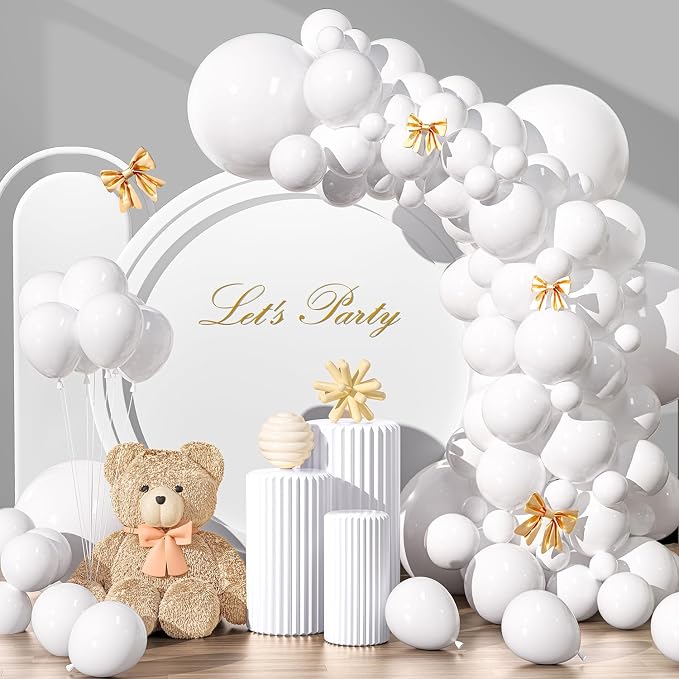 135pcs White Balloons Different Sizes 18" 12" 10" 5" White Balloon Garland Arch by YISHEBAPA