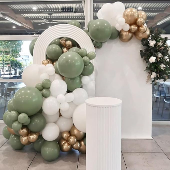 Awenztech 122pcs Pastel Sage Green Latex Balloons in 18 12 10 5 inches | Wedding - Image 7