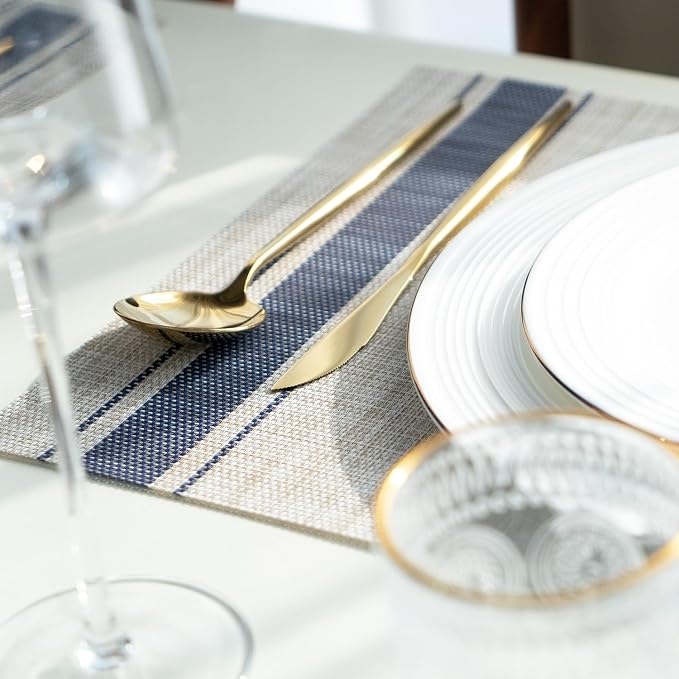 Placemats Set of 12 Vinyl/Plastic Woven Place Mats - Image 7