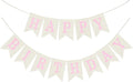 White Burlap Happy Birthday Banner Sign Birthday Garland Wall Door Hanging by Unknown