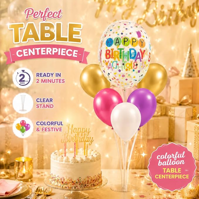 6 Sets Balloon Stand Kit for Table, Balloon Holder Sticks - Image 3