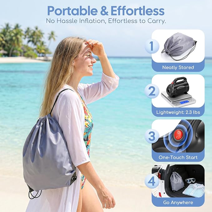 Electric Air Pump for Inflatables, Air Mattress – 500W/650W Quick-Fill - Image 6