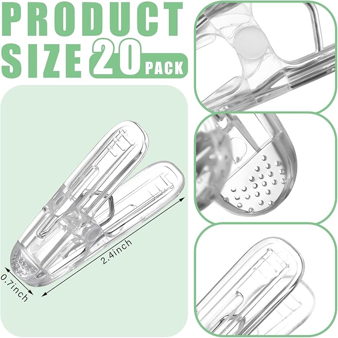 LemonRoad 20 Pack Balloon Arch Clips Plastic Spring Clamps 2.4 Inch Heavy Duty - Image 3
