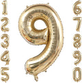 White Gold Number 9 Balloon 40 Inch, Champagne Foil Digit | Stunning White Gold by Unknown