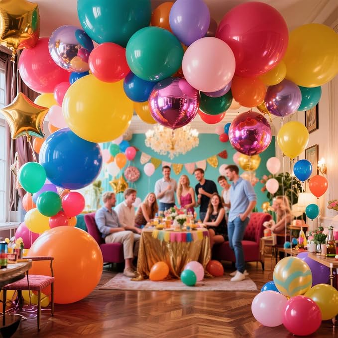 32Pcs Big Balloons 18 Inch Assorted Colors, Round Large Latex Party Balloons - Image 7