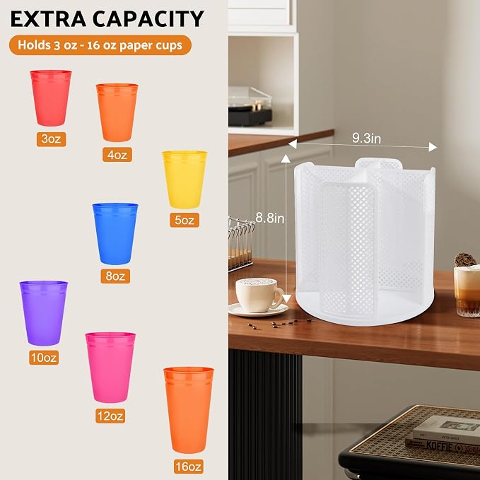Rotating Paper Cup Dispenser, Cup Holder - Image 2