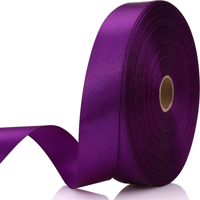 7/8 Inch 60 Yards Purple Satin Craft Ribbon-Single Face Polyester Ribbon by Unknown