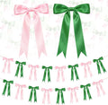 2 Strings Pink & Green Bow Garland Banner Decorations by HILAVO
