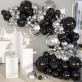 Black and Silver Balloons Garland Arch Kit by MOXMAY