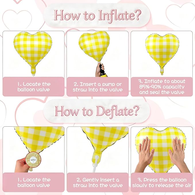 Pastel Checkered Heart Balloons, 18Inch Light Pink Blue Yellow Green Red - Image 7