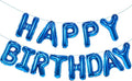 Blue Happy Birthday Balloon Banner, 16 Inch Foil Mylar Happy Birthday Balloons by PatiCool