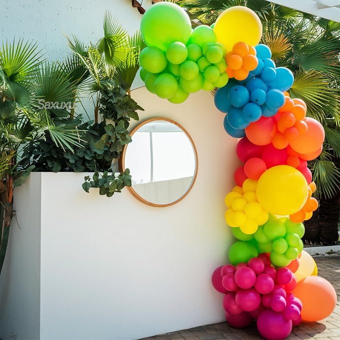 Tropical Balloons Arch Kit, Hawaiian Balloon Garland Arch Kit, Hot Pink Green - Image 5