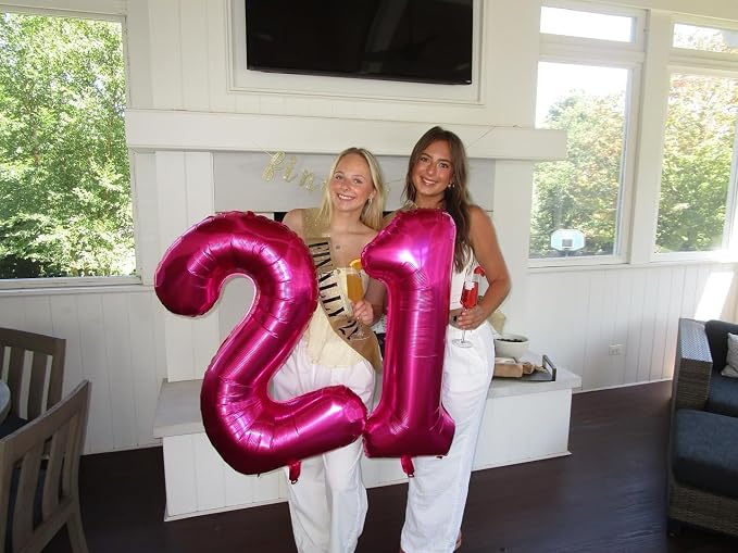 Hot Pink Number 16 Balloon 40 Inch - Image 3