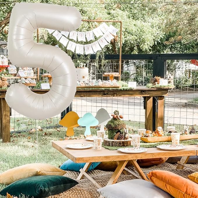 TONIFUL 40 Inch Cream White Large Numbers Balloon 0-9 Birthday Party Decorations - Image 6