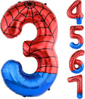 40 Inch Vibrant Spider-Themed Number Foil Balloons by AXBMM