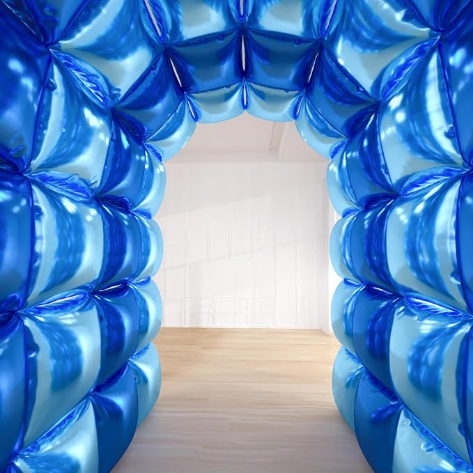 36pcs Royal & Baby Blue Square Foil Balloons - Image 7