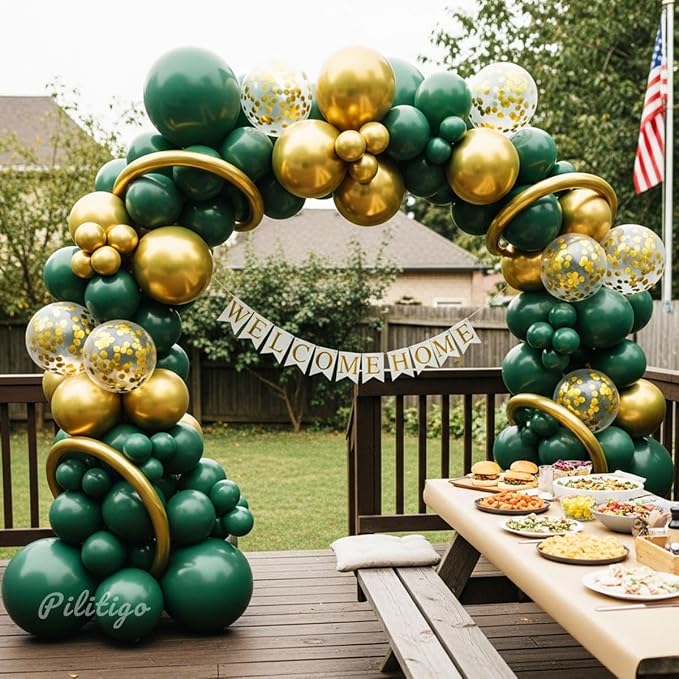 Green and Gold Balloon Arch Kit - Image 7