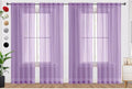 SpaceDresser Lavender Sheer Curtains 4 Panels Rod Pocket Semi-Sheer Curtain 45 by SpaceDresser
