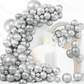 170 Pieces Silver Metallic Balloons Silver Balloon Arch Kit Balloons Garland by BHUCUTU