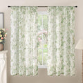 Sage Green Curtains for Bedroom Sheer, Spring Leaf Vines Patterned Farmhouse by Lajode