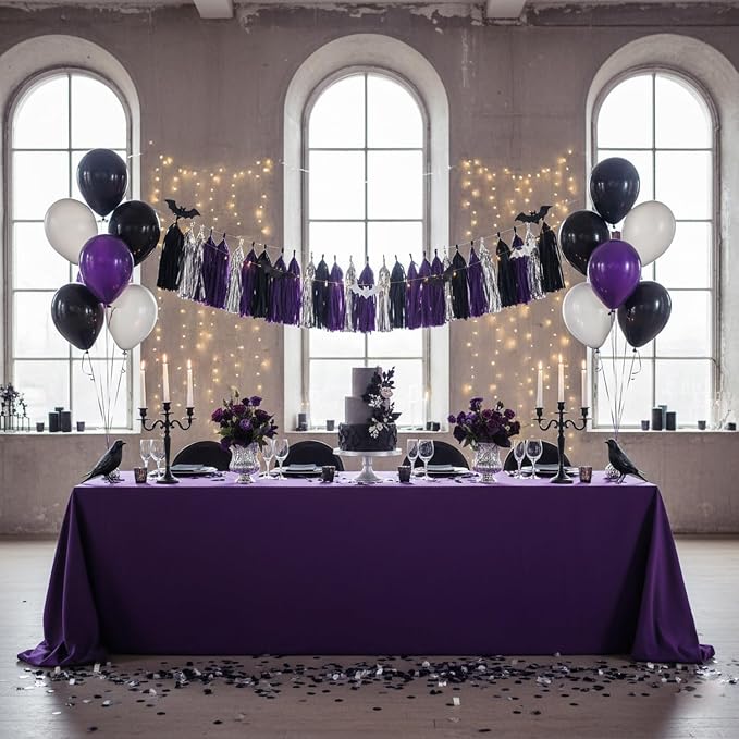 Black, Paper Tassel Banner, Table Decor, DIY Kits - - Image 2