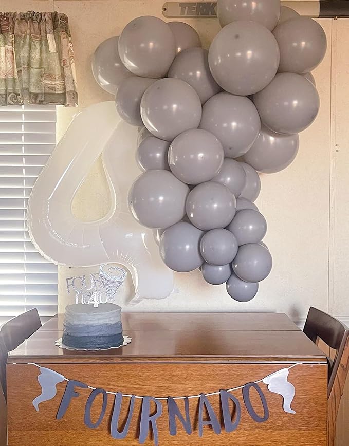 4 Balloon Numbers Birthday Decorations, 40In White Balloons - Image 3